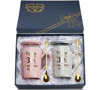 YIKILYLIFE Cadeau 30 Ans de Mariage, Anniversaire 30 Ans Mariage Tasse pour Couple, 14oz Marbre Céramique Amoureux Mug Cadeau, avec Couvercle, Cartes, Coffrets Cadeaux Ceramic Mugs