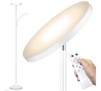 Yikuneng 42W 4500LM LED Lampadaire Blanc, Super Lumineux Dimmable Lampadaire sur Pied Salon avec Lecture Lampe, Télécommande et Contrôle Tactile Lampadaires 2700K-6500K pour Salon Chambre Bureau