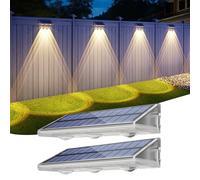 YiLaie Applique Solaire Extérieur IP67 Étanche, 3000K/6500K/4500K, Lot De 2 | Lampe Solaire Extérieure 3 Modes, Coque PC Ultra-Durable, 2000mAh, Pour Jardin, Clôtures, Palissades, Murs, Porte d'entrée