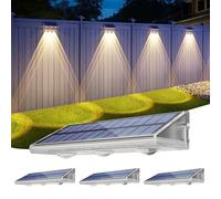 YiLaie Applique Solaire Extérieur IP67 Étanche, 3000K/6500K/4500K, Lot De 4 | Lampe Solaire Extérieure 3 Modes, Coque PC Ultra-Durable, 2000mAh, Pour Jardin, Clôtures, Palissades, Murs, Porte d'entrée