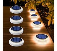 YiLaie Lampe Solaire Exterieur, IP68 Etanche, Blanc Chaud 2700K, Lot de 4 | Lampe Solaire Exterieur, Auto On/Off, 1000mAh Batterie, LED Spot Solaire Exterieur pour Escalier, Jardin, Sol, Terrasse,Allée