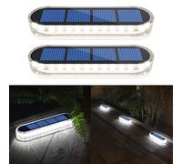 YiLaie Lampe Solaire Exterieur Jardin, Lampe Solaire Exterieur, Lumière Blanche 5700K LED Spot Solaire Exterieur Avec Auto On/Off Lampadaire Exterieur IP68 Etanche Solaire Luminaire Exterieur, 2 pcs