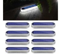YiLaie Lampe Solaire Exterieur Jardin, Lampe Solaire Exterieur, Lumière Blanche 5700K LED Spot Solaire Exterieur Avec Auto On/Off Lampadaire Exterieur IP68 Etanche Solaire Luminaire Exterieur, 8 pcs