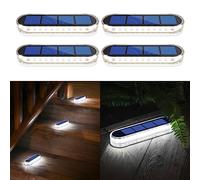 YiLaie Lampe Solaire Exterieur Jardin, Lampe Solaire Exterieur, Lumière Blanche 5700K LED Spot Solaire Exterieur Avec Auto On/Off Lampadaire Exterieur IP68 Etanche Solaire Luminaire Exterieur, 4 pcs