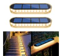 YiLaie Lampe Solaire Exterieur, Lampe Solaire Exterieur Jardin, Blanc Chaud 2700K Spot LED Extérieur avec Auto On/Off Lampe Solaire Lampe de Chemin LED IP68 Etanche Lampe D'escalier Extérieur, 2 pcs