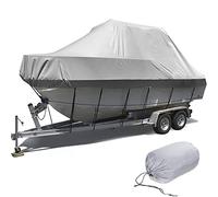 YILEFU Taud de Bateaux Bache Bateau Housse de Bateau 600D Oxford Imperméable,Anti-déchirure,Anti-UV,Anti-Neige,Toutes Les Saisons avec Corde Fixe pour Protégez Le Navire,Grey-11-13FT:420 * 270cm