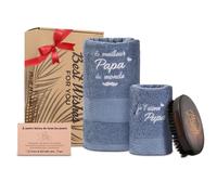 Yiminu.DS Cadeau Papa Idee, Cadeau Anniversaire Papa, Fete des Peres Original 2026 pour Super Papa Beau Pere, Pratique Coffret de Soins Quotidiens Naturels avec Broderie Spécialement Personnalisé