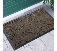 Yimobra Paillasson lavable, 80 x 120 cm, paillasson antidérapant pour l'extérieur - Tapis de sol premium contre la saleté et la poussière, brun