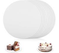 Yimomoyi 10 Pièces Plateau à Gâteau Rond, Cake Board 30 cm, Réutilisable Support Gâteau Carton 3 mm de diamètre, Blanc Plateaux à Gâteau Ronds, pour Mariage, Anniversaire, Fête