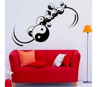Yin Yang Symbole Stickers muraux Creative Home Decor Salon Philosophie chinoise Motif Stickers muraux adhésifs 45 x 30 cm