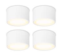 YindaLux Lot de 4 LED Spot en Saillie Blanc 220-240V Ø95x55mm Plafonnier Incluse ampoule GX53 6W Blanc chaud 3000K 660LM Plafonnier Spot LED Luminaire Apparent avec spot à grande surface lumineuse