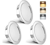 YindaLux Set de 3 Spot LED Encastrable 230V 3W 3000K Blanc Chaud 4000K Blanc Neutre 6000K Blanc Froid, 15mm Extra Plat Spots de Plafond 300LM Trou 55-58mm, IP44 Spot Salle de Bain, Chrome