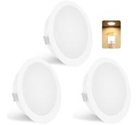 YindaLux Set de 3 Spot LED Encastrable Dimmable 230V 3W 3000K Blanc Chaud, 15mm Extra Plat Spots de Plafond 300LM Trou 55-58mm, IP44 Spot Salle de Bain, Blanc