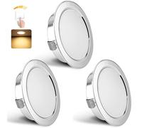 YindaLux Set de 3 Spot LED Encastrable Dimmable 230V 3W 3000K Blanc Chaud, 15mm Extra Plat Spots de Plafond 300LM Trou 55-58mm, IP44 Spot Salle de Bain, Chrome