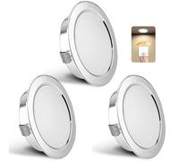 YindaLux Set de 3 Spot LED Encastrable Dimmable 230V 3W 4000K Blanc Neutre, 15mm Extra Plat Spots de Plafond 300LM Trou 55-58mm, IP44 Spot Salle de Bain, Chrome