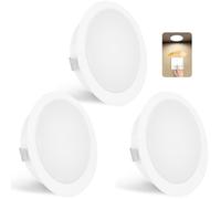 YindaLux Set de 3 Spot LED Encastrable Dimmable 230V 3W 4000K Blanc Neutre, 15mm Extra Plat Spots de Plafond 300LM Trou 55-58mm, IP44 Spot Salle de Bain, Blanc