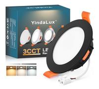 YindaLux Spot LED Encastrable 68mm 5W 550LM Spots de plafond IP44 Spot salle de bain, Blanc Chaud 3000K Blanc Neutre 4000K Blanc Froid 6000K Réglable, Trou Φ65-75mm, AC220-240V, Lot de 1, Noir