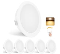 YindaLux Spots LED Encastrable Dimmable 230V IP44 3000K 55-58MM 6PCS Blanc | YindaLux 3W 300LM Spots de Plafond Intensité Variable Extra Plat 15mm Blanc Chaud pour Salle de Bain