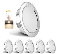YindaLux Spots LED Encastrable Dimmable 230V IP44 4000K 55-58MM 6PCS Chrome | YindaLux 3W 300LM Spots de Plafond Intensité Variable Extra Plat 15mm Blanche Neutre pour Salle de Bain