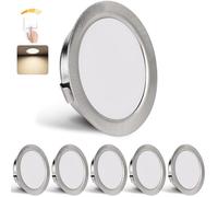 YindaLux Spots LED Encastrable Dimmable 230V IP44 4000K 55-58MM 6PCS Nickel | YindaLux 3W 300LM Spots de Plafond Intensité Variable Extra Plat 15mm Blanche Neutre pour Salle de Bain