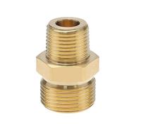 YINETTECH Coupleur de Nettoyeur Haute Pression en Laiton 3/8" NPT Mâle vers M22 14mm Adaptateur Mâle Raccord 4500 PSI Filetage Externe Nettoyeur Haute Pression Connecteur Convertisseur