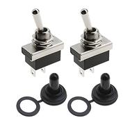 YINETTECH Lot de 2 interrupteurs à bascule SPST 2 broches 12 V CC 25 A Interrupteur à bascule ON/OFF avec couvercle étanche pour voiture électrique