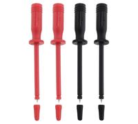 YINETTECH Lot de 4pcs Sondes Test Sécurité avec Connexion à Douille 4 Mm Pointe Pointue Acier Inoxydable avec Capuchon Protection pour Cordons Test Multimètre Expérience Test Électronique