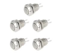 YINETTECH Lot de 5 Interrupteurs à Bouton-poussoir Momentanés à 2 Broches de 8 Mm étanches 0,5 A 250 V CA pour Relais Et Démarreur électromagnétique