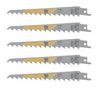 YINETTECH Lot de 5 Lames de Scie Sabre S617K hcs 150 mm 3 tpi Compatible avec Bosch Compatible avec Dewalt