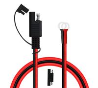 YINGAYOU Connecteur SAE Batterie Moto 10AWG 30A SAE vers O Ring 8mm 12V 24V pour Moto, Solar Panel, Voiture, Bateau (10AWG, 1 m)