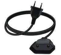 YINGAYOU Rallonge Electrique Euro 2.5A 250V 625W Extentions d'alimentation Euro 2x0.75 mm² Rallonge Câble Euro, pour Une Utilisation en Intérieur PC, TV, Moniteur (Noir, 1 m)