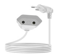 YINGAYOU Rallonge Electrique Euro 90 Degrés 2.5A 250V 625W Extentions d'alimentation Euro 2x0.75 mm² Rallonge Câble Euro,pour Une Utilisation en Intérieur PC,TV,Moniteur (Blanc, 5 m)