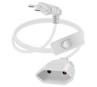 YINGAYOU Rallonge Electrique Euro avec Interrupteur 2.5A 250V 625W Cable Alimentation Euro 2x0.75 mm² 90 Degrés Rallonge Câble Euro, pour Une Utilisation en Intérieur PC, TV, Moniteur (Blanc, 1.5m)