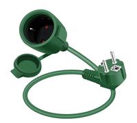 YINGAYOU Rallonge Schuko Cable Courte 16A 250V Câble D'extension Schuko Court Coudée 2 AC Prise IP44 pour Utilisation Extérieure ou Intérieure (Vert, 0.3 m)