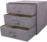 YINGGG Tissus Chargeur Tour Organisateur Boîte de rangement pour vêtements, soutiens-gorge, sous-vêtements, chaussettes, accessoires, écharpes, gris foncé, 3 grands tiroirs