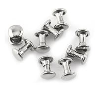 Yinhing 100 Pièces Double Rivet Tubulaire en Métal pour Artisanat Cuir Bricolage Rivets en Fer pour Sacs Chaussures Manteaux Chapeaux Couleur Argent (SILVER)