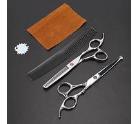 Yinhing 6 Pouces Ciseaux Professionnels de Coupe de Cheveux Éclaircissage | Ciseaux amincissants en acier inoxydable, design en bleu, comprend un peigne et un sac, adaptés à la coiffure en salon et