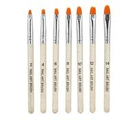 Yinhing 7pcs Set à Brosse à Nail à Poignée Transparente, Nail Art Dessin Peinture Sculpture avec Brosses en Nylon, Tube en Aluminium en Métal pour Stylo Gel Uv, Transparent, Brosse à (GOLD)