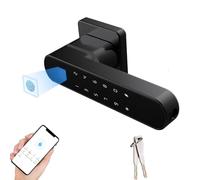 Yinhing Empreinte Digitale avec Poignée 4 Pouces Entrée sans clé pour Porte d'Entrée, Chambre à Coucher, Appartement, Hôtel, Alliage d'aluminium Rechargeable par USB (BLACK)