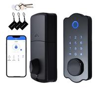 Yinhing Entrée sans e 5 Pouces avec Application TTlock par Empreinte Digitale, Verrouillage Automatique IP65, Levier de Poignée électronique Avant Inclus pour une Installation Facile (Ensemble
