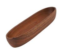 Yinhing Grand Bol à Salade en Forme de Bateau en Bois 30x8.5x4.5cm Bol de Service Polyvalent pour la Nourriture Pain Fruits Collations Desserts Vaisselle en Bois (Grand)