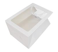 Yinhing Grand Sac avec Fenêtre Ouverte, Sacs Robustes pour Noël, Anniversaires, Emballages Polyvalents en Carton, Taille 35 X 25 X 18 cm. (WHITE)