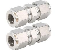 Yinhing Raccord de Compression à Double Virole en Acier Inoxydable 316, Adaptateur de Tube Droit 3/8, Connecteur de Tuyau Haute Pression pour Systèmes de Gaz/liquide/ (Ф1/2)