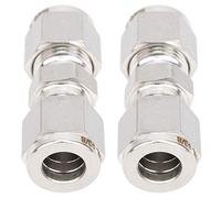 Yinhing Raccord de Compression à Double Virole en Acier Inoxydable 316, Adaptateur de Tube Droit 3/8, Connecteur de Tuyau Haute Pression pour Systèmes de Gaz/liquide/ (Ф3/8)