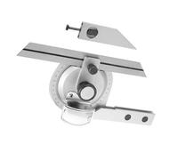 Yinhing Règle de Mesure en Acier au Carbone Haute Résistance, Rapporteur biseauté à 360 Degrés avec Loupe pour la Mesure d'angle dans l'usinage