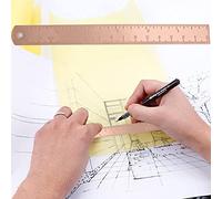 Yinhing Règle Droite en Cuivre épaissi, Règle de 15 Cm avec 0 à 150 Mm Mesurant 0,5 Mm d'épaisseur pour le Dessin et l'artisanat, Signet Pratique, en Cuivre élégante (Longueur 15 cm, épaisseur 1,5