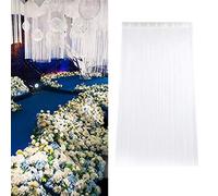Yinhing Rideau de Fenêtre à Chaîne à Pampilles, 100% Polyester, drapé élégant pour Chambre à Coucher, Salon, Couleur Claire, Décoration de Maison, Entretien Facile (White)
