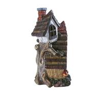 Yinhing Statue de Maison de Fée dans un Arbre, Gnome Musical, Ornement | Sculpture de maison de fée météorologique de chalet de gnome peinte à la main pour porche de pelouse de patio et parterre