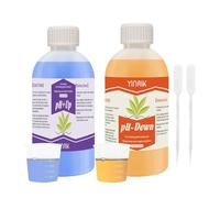 YINMIK Régulateur de pH Hydroponique Universel, Pack Régulateur PH UP & DOWN 250 ml, Augmente et Amincissant pH, Stabilise le pH et Convient à Tous Les Systèmes de Fertirrigation Hydroponique.