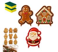 yiokeo 9-Design Christmas Mini Pie Molds Collection, Reusable Holiday Mini Pie Molds for Baking,DIY Christmas Baking Set with Santa, Snowman, Reindeer Tree, for Fruit Desserts (3PCS-C)